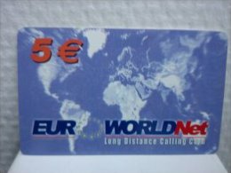 Prepaidcard Belgium Euro Worldnet  Used - Cartes GSM, Recharges & Prépayées