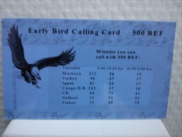 Prepaidcard Belgium Early Bird Calling Card 500 BEF Karton  Used Rare - Carte GSM, Ricarica & Prepagata