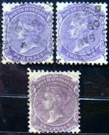 SOUTH AUSTRALIA 1899 2d Queen Victoria USED 3 Stamps - Used Stamps