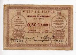 Billet Chambre De Commerce Du Havre - 50 Cts - Sans Date - Sans Filigrane - Cámara De Comercio