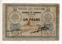 Billet Chambre De Commerce Du Havre - 1 Fr - Sans Date - Sans Filigrane - Cámara De Comercio