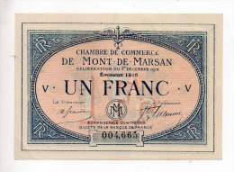 Billet Chambre De Commerce De Mont De Marsan - 1 Fr - 1er Décembre 1914 - Emission 1916 - Série V - Sans Filigrane - Chambre De Commerce