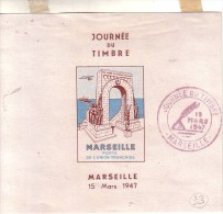 JOURNEE DU TIMBRE MARSEILLE PORTE DE L'UNION FRANCAISE.MUSEE CANTINI.LOUVOIS - Blocs & Carnets