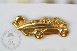 Golden Colour Old F1 Racing Car - Pin Badge #PLS - F1