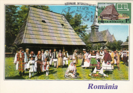 3844- ROMANIAN FOLK COSTUMES, BUCHAREST VILLAGE MUSEUM, CARTES MAXIMUM, 1995, ROMANIA - Cartoline Maximum