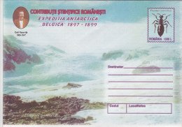 3913- BELGICA ANTARCTIC EXPEDITION, COVER STATIONERY, 1999, ROMANIA - Antarctische Expedities