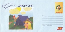 359FM- SCOUTS, SCUTISME, SCOUTS CENTENARY, COVER STATIONERY, 2007, ROMANIA - Brieven En Documenten