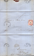 Alemania  Bayern   Año  1870 Yvert 24  Carta  De Munchen A Lindenau Matasellos Varios - Storia Postale