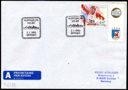 ARCTIC, NORWAY, Bergen 2.7.1993 " HURTIGRUTAb 100 ÄR " !! Lot 1310-04 - Arctic Expeditions