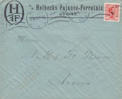 Denmark A/S HOLBECKS FAJANCE-FORRETNING, ODENSE 1914 Cover Brief To ASSENS Arrival (2 Scans) - Briefe U. Dokumente