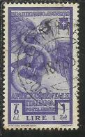 AFRICA ORIENTALE ITALIANA AOI 1938 POSTA AEREA AIR MAIL AUGUSTO LIRE 1 USED USATO - Afrique Orientale Italienne