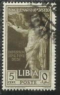 COLONIE ITALIANE LIBIA 1938 AUGUSTO CENT. 5 USED USATO - Afrique Orientale Italienne