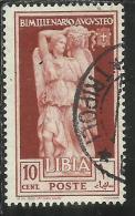 COLONIE ITALIANE LIBIA 1938 AUGUSTO CENT. 10 USED USATO - Africa Oriental Italiana