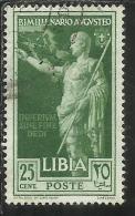 COLONIE ITALIANE LIBIA 1938 AUGUSTO CENT. 25 USED USATO - Italian Eastern Africa