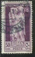 COLONIE ITALIANE LIBIA 1938 AUGUSTO CENT. 50 USED USATO - Italian Eastern Africa