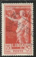 COLONIE ITALIANE LIBIA 1938 AUGUSTO CENT. 75 USED USATO - Italian Eastern Africa