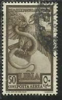 COLONIE ITALIANE LIBIA 1938 POSTA AEREA AIR MAIL AUGUSTO CENT. 50 USED USATO OBLITERE' - Afrique Orientale Italienne