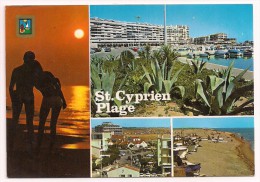 66 - ST CYPRIEN PLAGE - Multi-vues : Coucher De Soleil, Le Port, Vues De La Plage - éd. DINO - 1982 - Saint Cyprien