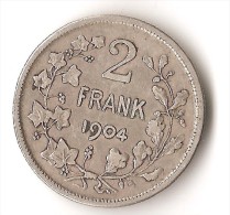 BELGIQUE  2 FRANK  1904 ARGENT - 2 Frank