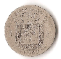 BELGIQUE  1 FRANC  1887 ARGENT - 1 Franc