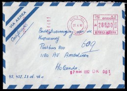 Argentina: Air Mail Cover With Meter Cancel Sent From Buenos Aires To Netherland; 27-04-1992 - Briefe U. Dokumente