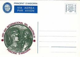 Lupa 788. ANDORRA 1981, Sobre Franquicia Interior Aerea. Minusvalido. Vegueria - Viguerie Episcopale