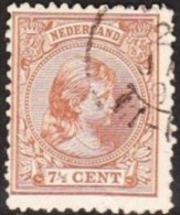 1891  Prinses Wilhelmina Hangend Haar 7½ Cent Bruin NVPH 36 - Usati