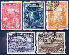TASMANIA 1899 Views Set Of 5 USED Watermark : 78  Scott89-91 CV$40 - Used Stamps