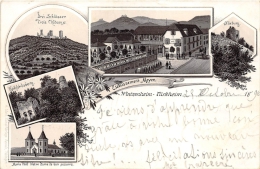 HAUT RHIN  68  WINTZENHEIM TURCKHEIM  LITHOGRAPHIE  VUES MULTIPLES  PIONNIERE 1896  PUBLICITE ALCOOL - Wintzenheim