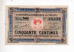 Billet De Commerce De Troyes - 50 Cts - Série 544 - Filigrane Abeille - Remboursable Jusqu'au 1er Janvier 1926 - Cámara De Comercio