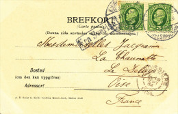 Marque D'échange Fra Sverige Sur Carte Postale Oblitérée En 1904 De Helsingborg (Suède) Pour La France. - Lettres & Documents