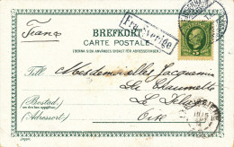 Marque D´échange Fra Sverige Sur Carte Postale Oblitérée En 1904 De Helsingborg (Suède) Pour La France. - Covers & Documents