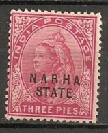 Timbres - Asie - Etats Princiers De L´Inde - Nabha - 3 A. - 1885 - - Nabha