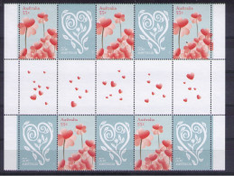 AUSTRALIA  With Love, Flowers "multiples" - Sheets, Plate Blocks &  Multiples