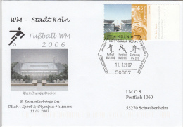 3972- GERMANY'06 SOCCER WORLD CUP, RHEINENERGIE STADION, STADIUM, STADE, COVER STATIONERY, 2007, GERMANY - 2006 – Germany