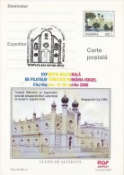 3986- JEWISH, JUDISME, CLUJ NAPOCA SYNAGOGUE AND TEMPLE, POSTCARD STATIONERY, 2000, ROMANIA - Judaika, Judentum
