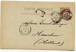 Entier Oblitéré à MONTECARLO Le 06/02/1897 Pour HAARLEM (pays Bas) - Interi Postali