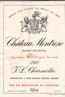 ETIQUETTE CHATEAU MONTROSE 1980 - Bordeaux