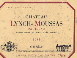 CHATEAU LYNCH MOUSSAS 1981 - Bordeaux
