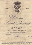 CHATEAU SAINT BONNET 1970 - Bordeaux