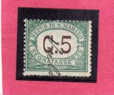 SAN MARINO 1897-1919 SEGNATASSE DUE TASSE TAXE  CENT. 5 TIMBRATO USED - Timbres-taxe