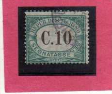 SAN MARINO 1897-1919 SEGNATASSE DUE TASSE TAXE  CENT. 10 TIMBRATO USED - Impuestos