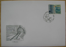 1997 LIECHTENSTEIN FDC 1 WINTER OLYMPIC GAMES NAGANO JAPAN CROSS COUNTRY - Invierno 1998: Nagano