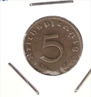 DUITSLAND THIRD REICH 5 REICHSPFENNIG 1937J - 5 Reichspfennig