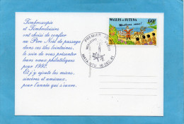 MARCOPHILIE-  WALLIS Et FUTUNA-MATA UTU -FDC "Meilleurs Voeux" Carter Illustrée Dec 1912 - Cartas & Documentos