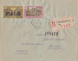 MONACO  LETTRE RECOMMANDEE POUR LA ROUMANIE  1927  CACHET D'ARRIVEE - Cartas & Documentos