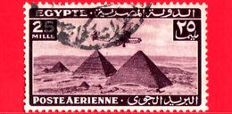 EGITTO - Usato - 1943 - Aereo Che Vola Sopra Le Piramidi Di Giza - 25 Posta Aerea - Luchtpost