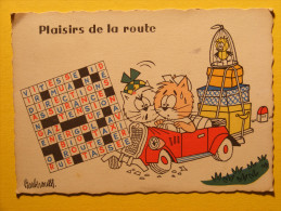 CPA Illustrée Par Barberousse - Plaisirs De La Route - Humour ; Chats ; Mots Croisés .... - Barberousse