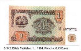 6-342. Billete Tajikistan. 1 - 1994. Plancha - Tadjikistan