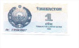 6-363. Billete Uzbekistan P-61. 1 Cym 1992.  Plancha - Tagikistan